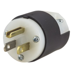 HUBBELL HUB-HBL-5266-C Clavija Entrada Recta/ 15A 125V/ 2 Polos 3 Hilos/ Nema 5-15P/ Grado Industrial- Comercial.