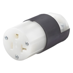 HUBBELL HUB-HBL5369C Conector Entrada Recta/ 20 A 125V/ 2 Polos 3 Hilos/ Nema 5-20 R/ Grado Industrial- Comercial / Color Negro-Blanco.