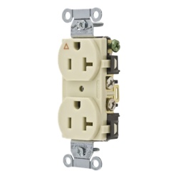 HUBBELL HUB-IG5352I Contacto Duplex Conexion a Tierra Aislada/ 20 A 125 V/ 2 polos 3 Hilos/ Color Marfil/ Nema 5- 20R/ Grado Comercial.