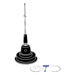 HUSTLER 1C-100B Antena Movil en Color Negro para Rango de Frecuencia de Banda Civil (CB) 26.960 - 27.400 MHz.