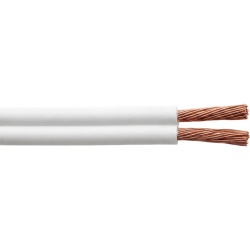 INDIANA PC03 Cable Flexible SPT / 2 x 16 AWG / 300V 60°C / 100 m (328.08 ft) / PVC Autoextinguible / NOM-001-SEDE / Blanco