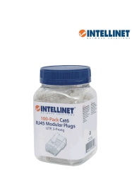 INTELLINET ITL1610010 INTELLINET 503006 - Enchufe RJ45 CAT6 solido UTP bote de 100 piezas con 15 micras de oro.