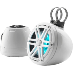 JL AUDIO 10-03258-00 Sistema de Altavoz Coaxial Cerrado JL Audio VeX M3 / 6.5" / 60 W RMS / 4 Ω / 89.5 dB / 100 Hz-25 kHz / LED RGB / Rejilla Deportiva Blanca / Cono de Polipropileno Relleno de Mica / Tweeter de Cúpula de Seda 19 mm (0.75") / Dimensione