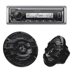 JVC KENWOOD KE/1653MRB Kit de estereo con Bluetooth KMR-M332BT | mas Par de bocinas KFC-1653MRB