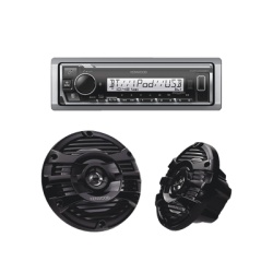 JVC KENWOOD KE/1653MRB Kit de estereo con Bluetooth KMR-M332BT | mas Par de bocinas KFC-1653MRB