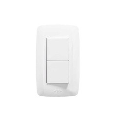JWJ JTL-C7305 Apagador Duplex de 10 A/ 127 V CA ~ 60 Hz / 1 1/2 Modulos / Color Blanco.