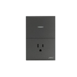 JWJ JTL-G7744 Placa con Interruptor Sencillo y 1 Toma Corriente 10 -15 A 127 V 60 Hz.