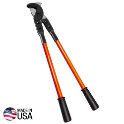 KLEIN TOOLS 630-41 Cortador Multicable Estandar de 648 mm / Capacidad 1-3/8'' (3.5 cm) / Cuchillas Reemplazables / Mordazas Tipo Gancho / Acero Forjado / Mangos Fibra de Vidrio