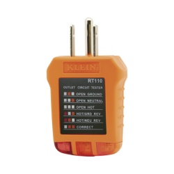 KLEIN TOOLS RT-110 Probador de Tomacorrientes Estandar con Secuencia de Luces para Indicar un Cableado Correcto/Incorrecto.