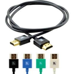 KRAMER C-HM/HM/PICO/BK-6 Cable HDMI Ultra Delgado Alta Velocidad con Ethernet | 4K@60Hz (4:4:4) | 18Gbps | Conector HDMI Delgado 16 mm (0.63 in) | Radio de Curvatura 36 mm (1.42 in) | Triple Blindaje | Conectores Chapados en Oro 24K | 1.80 m | Negro