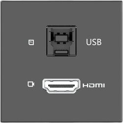 KRAMER MD-H+B/AF(B) Módulo Pasivo | HDMI + USB Passthrough | 4K@60 (4:4:4) | USB 3.2 Gen 2 10Gbps | Graphite Black