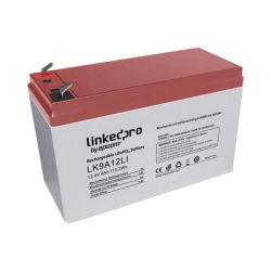 LINKEDPRO BY EPCOM LK9A12LI Bateria de Litio 12.8 Vcc / 9 Ah / Tecnologia LiFePO4 /2000 Ciclos de Vida/ Para uso en equipo electronico UPS (litio) / Incendio/ Control de acceso / Video Vigilancia / Te