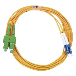 LINKEDPRO BY EPCOM LP-FO-D-LCU-SCA-03 Jumper de Fibra Optica Monomodo 9/125 LC/UPC-SC/APC PVC 2.0 mm Duplex Amarillo 3 Metros (9.84 Pies)