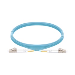 LINKEDPRO BY EPCOM LP-FOM3-LCLC-R05 Jumper de Fibra Optica Multimodo OM3 50/125 LC-LC OFNR (Riser) 2.0 mm Duplex Aqua 5 Metros (16.40 Pies)