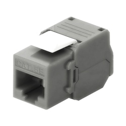 LINKEDPRO BY EPCOM LP-KJ-516-TTGY Modulo Jack Keystone Cat5e (Toolless) con Terminacion en Angulo 180 - Color Gris Compatible con Faceplate y Patchpanel Linkedpro