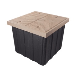 LINKEDPRO BY EPCOM LP-REG-TEL Registro de Fibra Optica Carretero 115 x 115 x 100 cm (45.28 x 45.28 x 39.37 Pulgadas) 2 Tapas Resistencia 20 Toneladas Uso Vehicular Pesado