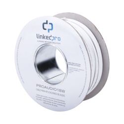 LINKEDPRO BY EPCOM PRO-AUDIO-18W Bobina de 152 mts para Salidas de Audio como Bocinas / Calibre 18 en 2 Hilos / Color Blanco / Tipo CCA