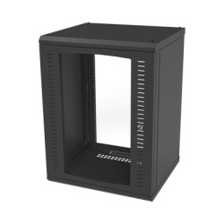 LINKEDPRO BY EPCOM SR-1916-GFP Gabinete para Montaje en Pared Puerta de Cristal Templado Cuerpo Fijo con Rack 19" de 16 Unidades