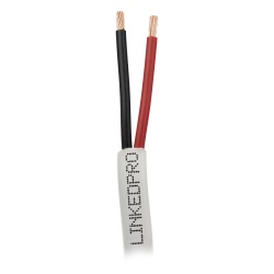 LINKEDPRO LP216W/1000 Bobina de Cable 305 Metros (1000 Pies) / Alambre de Cobre 2 x 16 AWG / Color Blanco / CMR / Para Sistemas de Seguridad y Alarmas