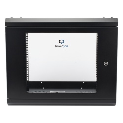 LINKEDPRO SR1909LH3GA Gabinete de Pared con Puerta de Cristal Templado 455 mm de Profundidad 9U Rack de 19 Acero Reforzado
