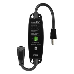 LUTRON CASETA WIRELESS RR15OUTBL Interruptor de enchufe para exteriores on/off resistente a la intemperie IP66 15 A en iluminacion o 1/2 HP en motores sistema RadioRA 3