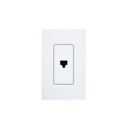 LUTRON ELECTRONICS CAPJWH Jack telefonico de pared RJ11 de 6 conductores diseno a ras de pared color blanco para placas Lutron Claro y Satin Colors (placa se vende por separado)