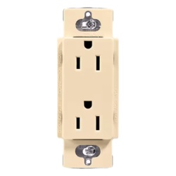 LUTRON ELECTRONICS CAR15IVS Tomacorriente receptaculo convencional 120V 15A color blanco.