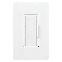 LUTRON ELECTRONICS MAELV-600-WH-S Atenuador de pared Maestro de 600 W para bajo voltaje electronico (ELV) incandescente y halogeno 120 V unipolar o multilocacion con accesorios MA-R color blanco