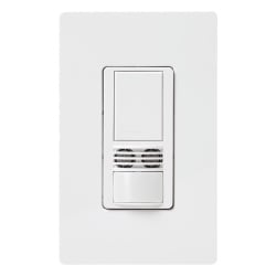 LUTRON ELECTRONICS MS-A102-WH Apagador con sensor de ocupacion Maestro de doble tecnologia (infrarrojo pasivo y ultrasonica) un circuito 6 A sin cable neutro 120-277 V color blanco
