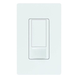 LUTRON ELECTRONICS MSOPS6M2DVSW Apagador Maestro con sensor de ocupacion PIR y tecnologia XCT 6 A para cualquier carga de iluminacion de 120 a 277 V y ventilador unipolar o 3 vias color snow