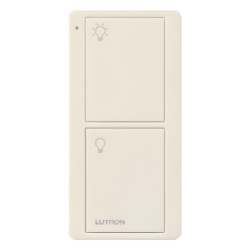 LUTRON ELECTRONICS PJ22BGLAL01 Control Pico inalambrico de 2 botones para encendido y apagado gloss light almond