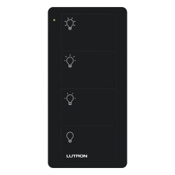 LUTRON ELECTRONICS PJ24BBLL31P Control Pico inalambrico de 4 botones para escenas de iluminacion (3 escenas y apagado) color negro empaque PRO para Caseta Wireless