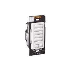 LUTRON ELECTRONICS RRDHN5BRLWH (RadioRA2) Botonera 5 botones hibrida requiere cable neutro para el control del circuito.