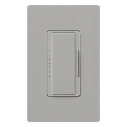 LUTRON ELECTRONICS RRDPROGR Atenuador de pared inalambrico Maestro RF para RadioRA 2 y RA2 Select 250 W LED/CFL neutro opcional color gris