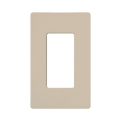 LUTRON ELECTRONICS SC1TP Placa de pared de 1 espacio sin tornillos visibles acabado satinado color taupe para atenuadores apagadores y controles Lutron de estilo Designer