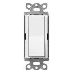 LUTRON ELECTRONICS SC3PSSWL Interruptor de 3 vias (paso) linea Claro 120/277 V 15 A para iluminacion y motores color blanco