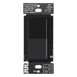 LUTRON RADIORA 3 RRSTPRONMN Atenuador de pared tactil Sunnata Pro LED+ con barra de luz 250 W LED o 500 W incandescente a 120 V requiere neutro color negro Midnight satinado para sistema RadioRA 3