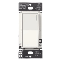 LUTRON RADIORA 3 RRSTRSSW Apagador auxiliar Sunnata de pared para control de 3 vias o escalera 120 V companero cableado del apagador principal del sistema RadioRA 3 color blanco mate (Snow)
