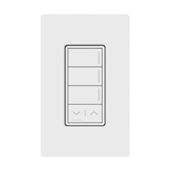 LUTRON RADIORA 3 RRSTW3RLWH Teclado de escenas Sunnata de 3 botones con funciones de subir y bajar comunicacion inalambrica Clear Connect 120-277 V blanco brillante para sistema RadioRA 3