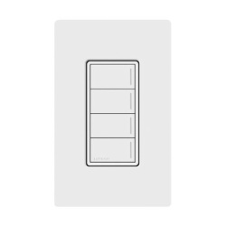 LUTRON RADIORA 3 RRSTW4BWH Teclado de escenas Sunnata de 4 botones comunicacion inalambrica Clear Connect 120-277 V blanco brillante para sistema RadioRA 3