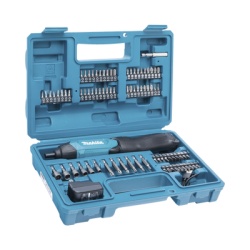 MAKITA DF-001-DW Atornillador Reversible (Broquero 1/4) de 220 RPM con Cargador USB (Incluye 81 Puntas).