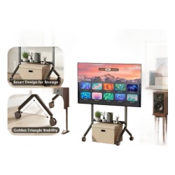 NB-EPCOM P100NB Soporte de Pantalla con Ruedas / Compatible con Monitores de 55"a 90" / Base para Colocar Accesorios Adicionales / Vesa 200*200 - 800*500/ Carga maxima: 90.9Kg (200Lbs) - Img 3
