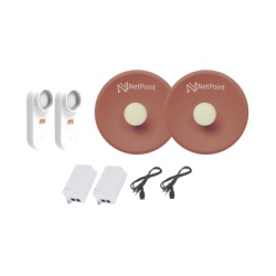 NetPoint C5X-NPPRO-KIT Kit de 2 radios C5X con antenas NPPROS2PACK (27 dBi) rango de frecuencia extendida (4.9 a 6.4 GHz) incluye inyector POE y cable de alimentacion