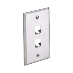 PANDUIT CFP2SY Placa de Pared Vertical de Acero Inoxidable Salida Para 2 Puertos Mini-Com