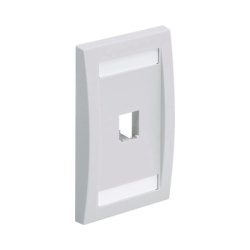 PANDUIT CFPE1WHY Placa de Pared Vertical Ejecutiva Salida Para 1 Puerto Mini-Com Con Espacios Para Etiquetas Color Blanco