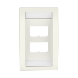PANDUIT CFPE4IWY Placa de Pared Vertical Ejecutiva Salida Para 4 Puertos Mini-Com Con Espacios Para Etiquetas Color Blanco Mate