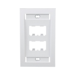 PANDUIT CFPE4WHY Placa de Pared Vertical Ejecutiva Salida Para 4 Puertos Mini-Com Con Espacios Para Etiquetas Color Blanco