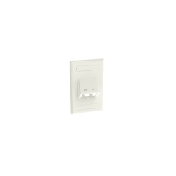 PANDUIT CFPSL2WHY Placa de Pared Vertical Clasica Salida Para 2 Puertos Mini-Com Inclinados Con Espacios Para Etiquetas Color Blanco