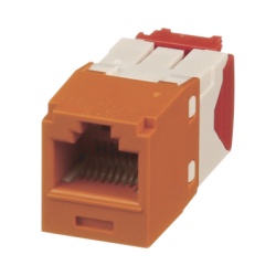 PANDUIT CJ5E88TGOR Conector Jack RJ45 Estilo TG Mini-Com Categoria 5e de 8 Posiciones y 8 Cables Color Naranja