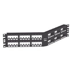 PANDUIT CPPA48FMWBLY Panel de Parcheo Modular Mini-Com (Sin Conectores) Angulado Instalacion la Ras Sin Blindaje de 48 Puertos 2UR